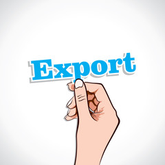 Export word in hand stock vector