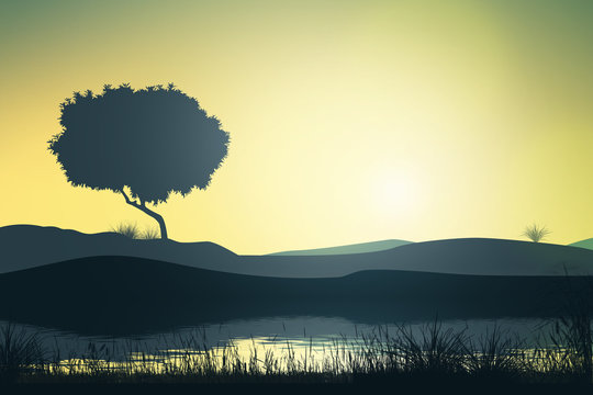 Laghetto al tramonto