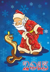 Russian Santa Claus with snake 2013