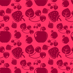 Fototapeta na wymiar Seamless pattern with sweet fruit