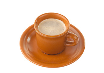 brown coffee cup isolated