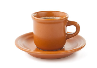 brown coffee cup isolated