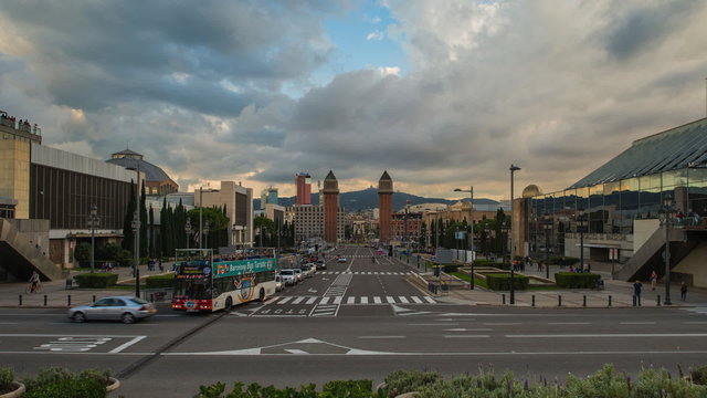 BARCELONA-OCTOBER 29: View of Plaza De Espana, Spain