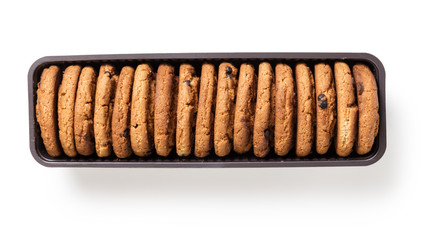 cookies with chocolate pieces in container