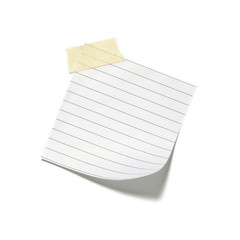 Petit morceau de papier tenu par de l'adhésif