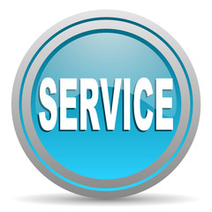 service blue glossy icon on white background
