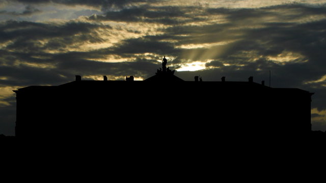 Poland Krasinski Palace sunset clouds