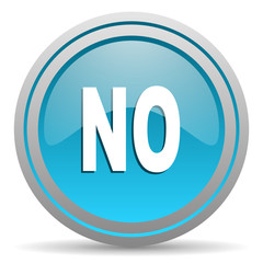 no blue glossy icon on white background