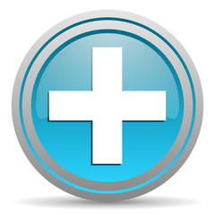 emergency blue glossy icon on white background