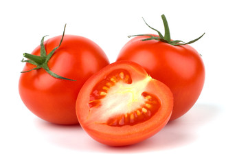 Ripe Tomato isolated on white background.
