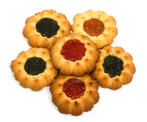 Sweet cookies on white
