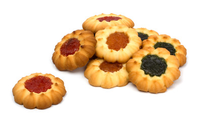 Sweet cookies on white