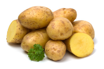 Potatoes isolated on white background.