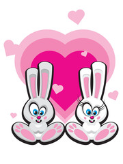 St. Valentine's Rabbit Couple 
