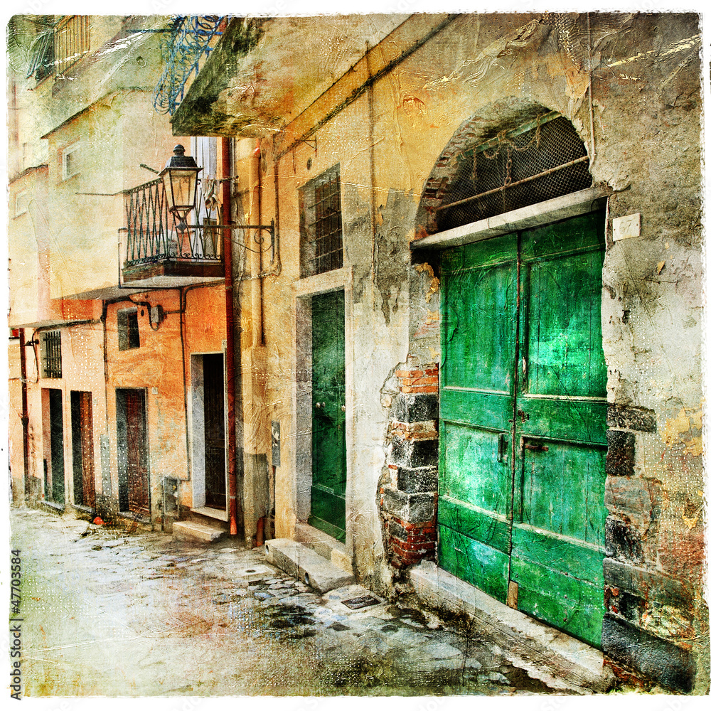 Wall mural pictorial old streets of italy