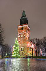 Turku Cathedral and Christmas tree