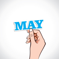 May word in hand stock vector