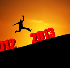 new year 2013 man jumping