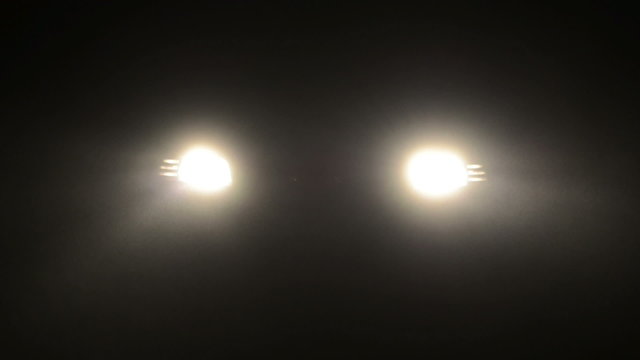 Fog In A Headlights Of Car