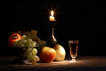 Fruits And Candle