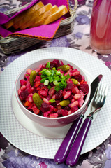 Russian Salad From Beet And Other Winter Vegetables