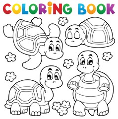Livre de coloriage tortue thème 1
