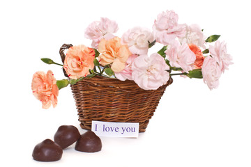 bouquet of carnations in a vase