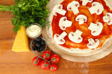 process of making  pizza