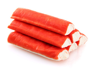 Crab sticks, isolated on white