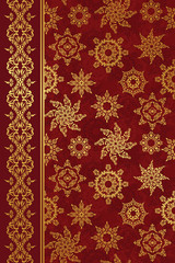 Christmas card on seamless background with snowflakes