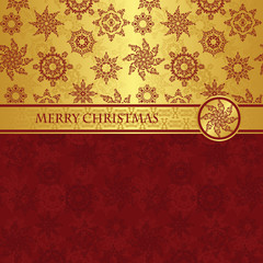 Christmas card for seamless background with snowflakes