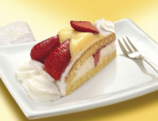 piece of strawberry cake