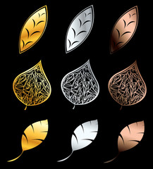 Golden, silver and bronze petals