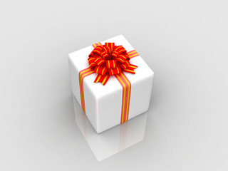 White gift isolated on white background