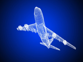 model of jet airplane isolated