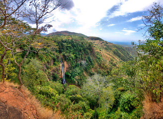 Manchewe Falls viewpoint - Waterfall in Malawi - obrazy, fototapety, plakaty