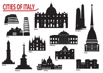 Silhouettes of Italian cities