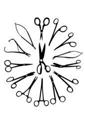 silhouette of the medical scissors