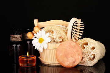 Loofah isolated on black