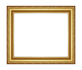 Fototapeta premium Gold vintage frame isolated on white background