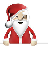 Weihnachtsmann hält Schild