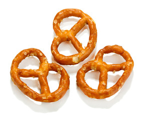 Tasty pretzels isolated on white