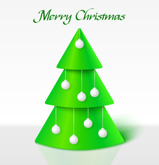 Green christmas tree with balls