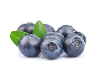 Blueberries with leaves