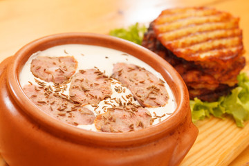 potato pancakes with sauce