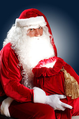 santa claus with his gift bag