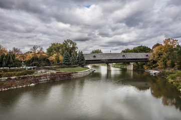 Fototapeta na wymiar Frankenmuth Michigan covered bridge