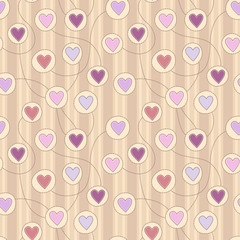 Seamless pattern with hearts