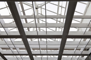the metal and glass roof