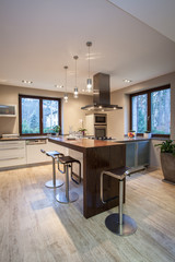 Travertine house - contemporary kitchen